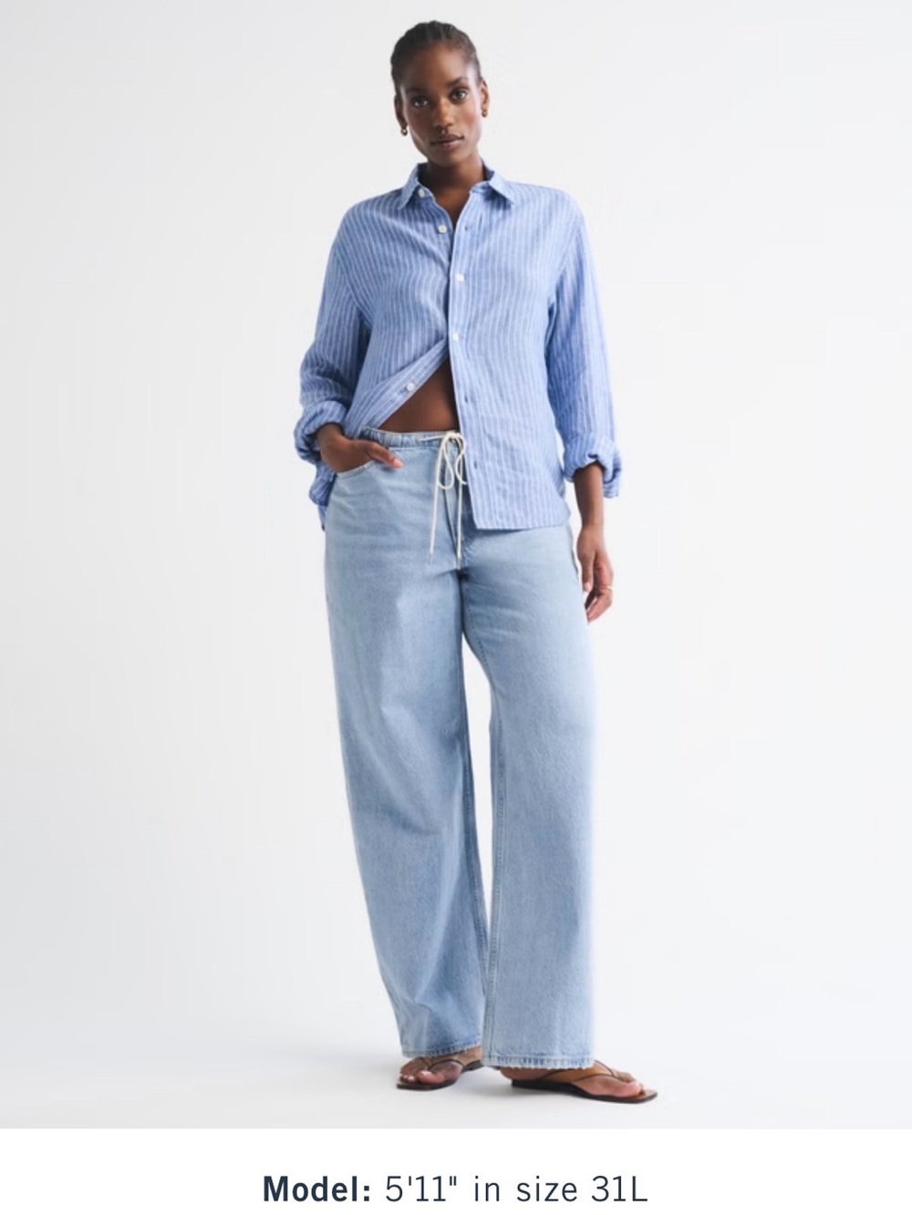 Abercrombie & Fitch Curver Love Low Rise Ultra Loose Low Rise Drawstring Jean